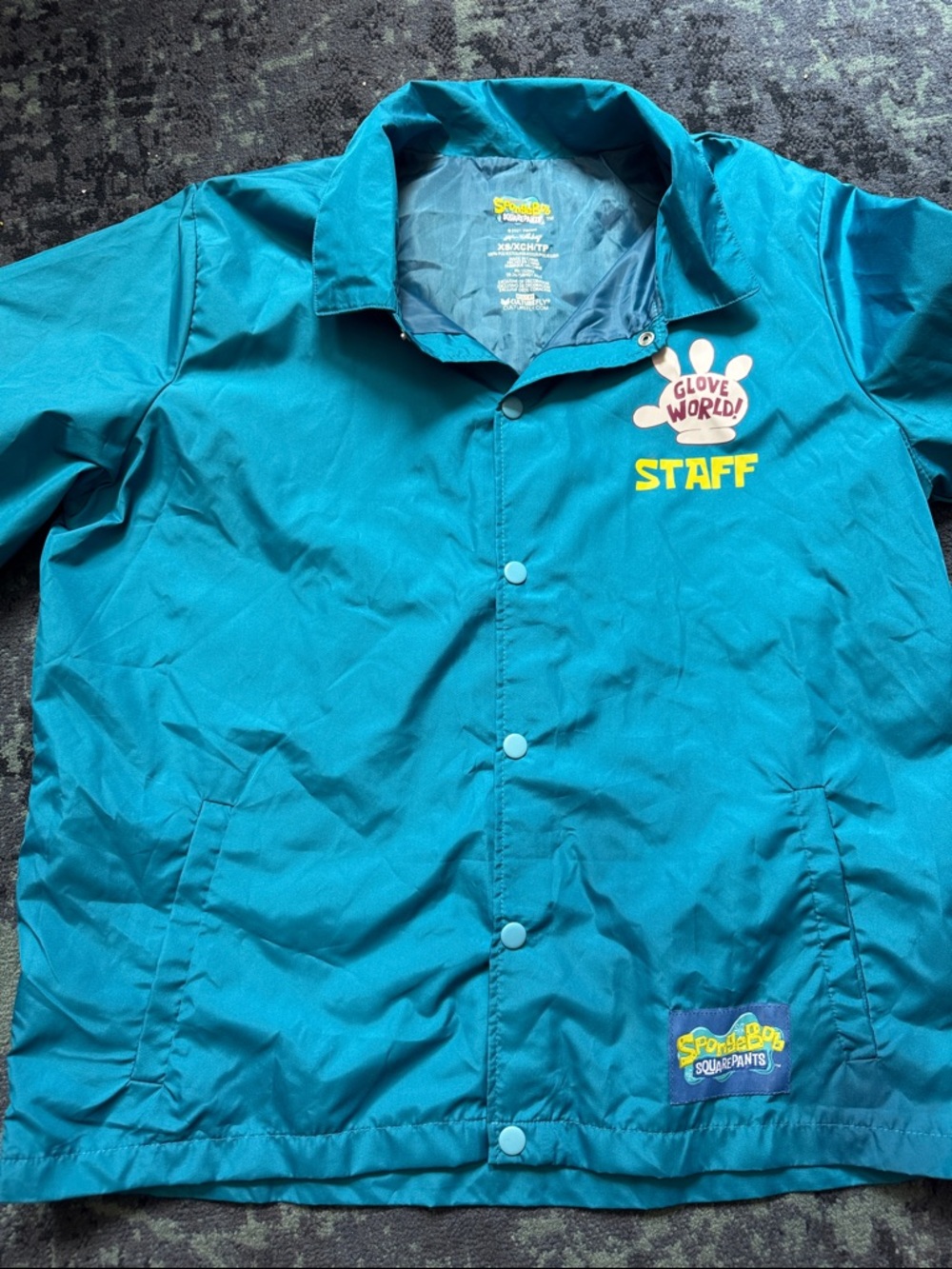 SpongeBob SquarePants Teal Glove World windbreaker